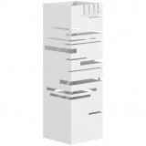 HOMCOM Suport pentru umbrele metalic cu 4 c&acirc;rlige și tavă colectoare detașabilă pentru hol, birou 15,5x15,5x49 cm Alb | Aosom Romania