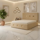 Pat Tapitat Rhea Crem Catifea Premium Trimite mesaj