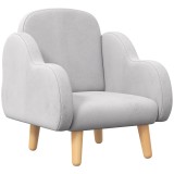 ZONEKIZ Fotoliu pentru Copii &icirc;n Stil Scandinav cu Cotiere, Fotoliu din Material Textil pentru Copii p&acirc;nă la 3 ani, 46x51x55 cm, Gri | Aosom Romania