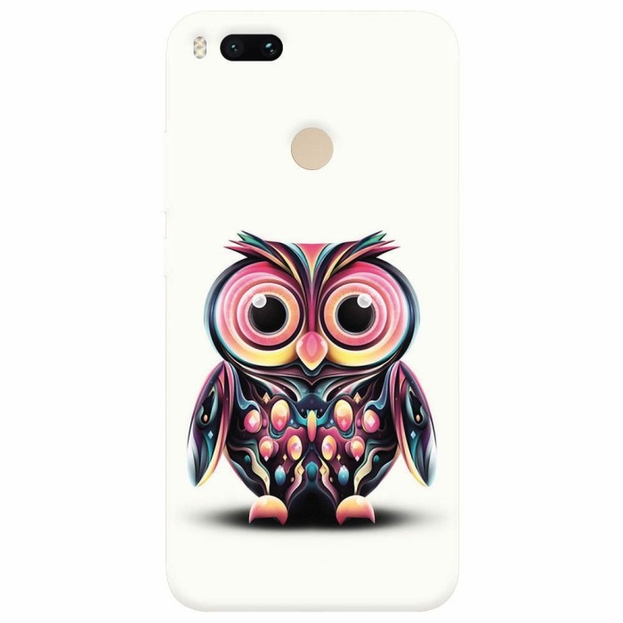 Husa silicon pentru Xiaomi Mi A1, Colorful Owl Illustration