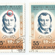 România, LP 784/1971, Aniversări III M. Millo și N. Iorga, eroare, oblit.