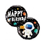 Balon Folie Rotund HAPPY BIRTHDAY Astronaut 45x45 cm