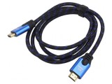 Cablu HDMI 2.1 1,8m Negru Textil