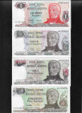 Set Argentina 1 + 5 + 10 + 50 + 100 + 500 + 1000 pesos argentinos 1983(85) aunc