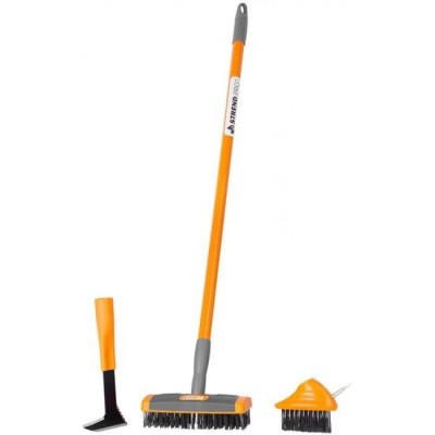 Set curatare pavaje, trotuare, cu 2 perii, maner telescopic si cutit pentru taiat buruieni, Strend Pro GartenVIP DiyLine foto