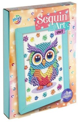 Set creativ DIY, Tablou cu paiete, bufnita foto