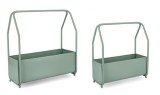 Cumpara ieftin Set 2 jardiniere flori metal verde Keyra 41x21x47 cm, 52x22.5x52 cm