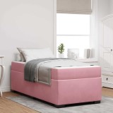 vidaXL Cadru de pat cu saltea Roz 90 x 200 cm Catifea
