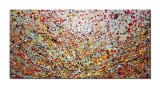 Cumpara ieftin Tablou pictat manual birou, living, Compozitie abstracta, 120x60cm ulei pe panza, reproducere Jackson Pollock, gata de agatat pe perete