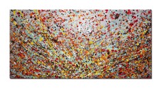 Tablou pictat manual birou, living, Compozitie abstracta, 120x60cm ulei pe panza, reproducere Jackson Pollock foto