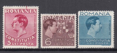 ROMANIA 1938 LP 124 CONSTITUTIA SERIE MNH foto