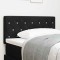 vidaXL Tăblie LED cu lumini cu bandă LED Argyle Negru 90 cm Catifea 3338049