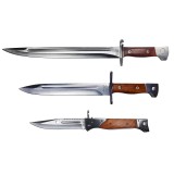 Cumpara ieftin Set 3 cutite de vanatoare DEPOX&reg;, Ak Specialist, otel inoxidabil, maro, teaca inclusa