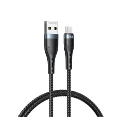 Cablu MicroUSB de &icirc;ncărcare și transmitere date USB la Micro USB 2.4A 1m - Negru