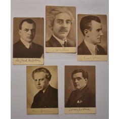 Lot 5 cărți poștale vechi Soc. Scriitorilor Rom&acirc;ni &bdquo;Casa Scriitorilor&rdquo;