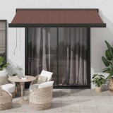 vidaXL Copertină retractabilă manual, maro, 350x250 cm 3215724