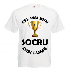 TRICOU PERSONALIZAT DEDICATIE &amp;quot;CEL MAI BUN SOCRU DIN LUME&amp;quot; foto