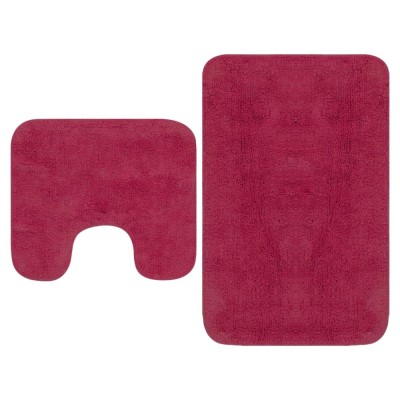 vidaXL Set covorașe baie, 2 buc., textil, fucsia foto
