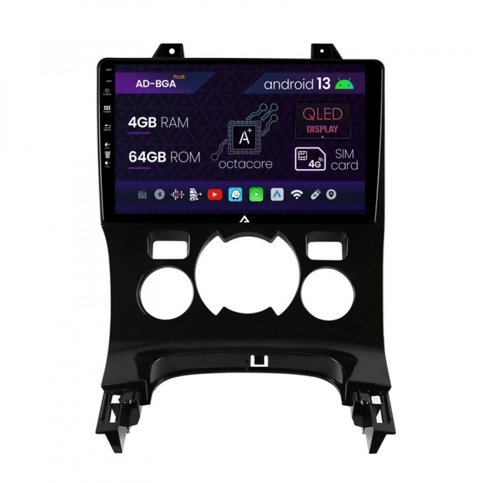Navigatie Peugeot 3008 5008, Android 13, A-Octacore 4GB RAM + 64GB ROM, 9 Inch - AD-BGA9004+AD-BGRKIT259