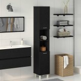 Cabina de baie vidaXL Neagră din Stejar 30x30x179 cm din lemn laminat