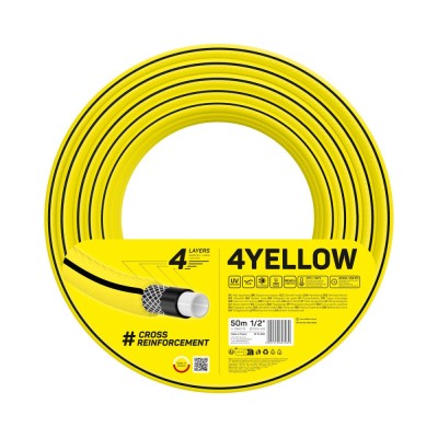 Furtun pentru gradina Cellfast 4YELLOW 1 2 , 50m, 4 straturi, protectie UV, antirasucire foto