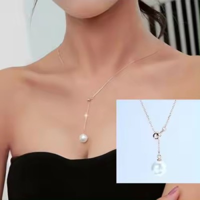 Lantisor Argint 925 cu Perla de cultura, Aur Galben 18K - ALCA Fine Jewelry foto