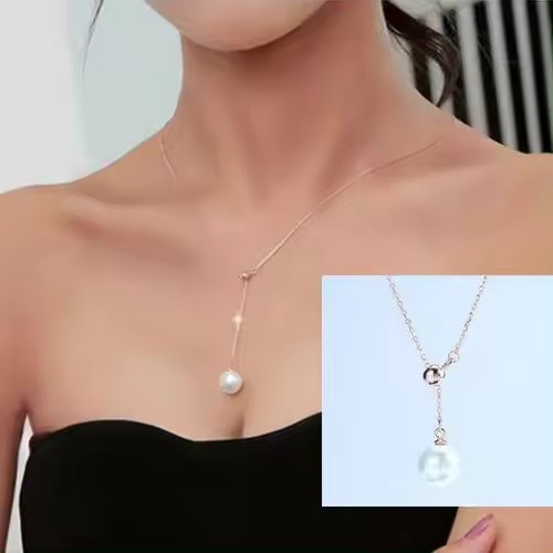 Lantisor Argint 925 cu Perla de cultura, Aur Galben 18K - ALCA Fine Jewelry