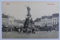 ARAD - VEDERE DIN CENTRU CU COPII VANZATORI DE ZIARE , CARTE POSTALA ILUSTRATA , MONOCROMA, NECIRCULATA , INCEPUT DE SECOL XX foto