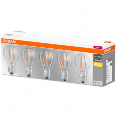 Set 5 becuri LED Osram 7W E27 A60 2700K lumina calda 806 lumeni A++ foto