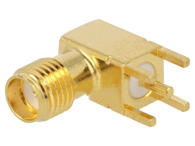 Soclu SMA mamă 90&deg; 50&Omega; pentru PCB aurit