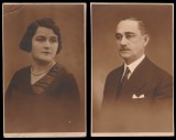 Cuplu instarit cca 1925 - 2 Foto ROYAL Bucuresti, stampila Studio