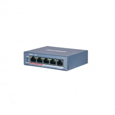 Switch poe 4 porturi hikvision ds-3e0105p-e/m(b) fara management 4x 100mpoe port 1x 100m uplink port foto