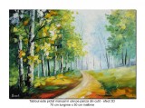 Cumpara ieftin Tablou 3D peisaj din natura pictat manual in cutit, Calmitate, 70x50cm ulei pe panza, Superb