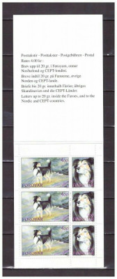 Insulele Feroe 1994 - Caini, carnet filatelic foto
