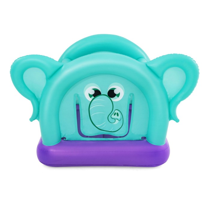Centru de joaca pentru copii Bestway, confectionat din PVC, gonflabil, 203 x 155 x 135 cm, in forma de elefant, verde si mov