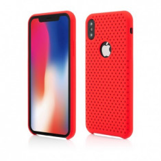 Huse vetter clip-on, iphone xs, x, clip-on silk dot design, red foto