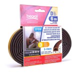 Banda Etansare Maro Profil D, 2x3m (6m) Beorol, Izolare Uși Ferestre, Autoadezivă EPDM, Antifonică, Economie Energie