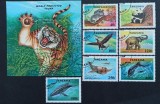 Seria Completă + Coliță Tanzania 1994 - Animale Protejate, Tigru, Koala, Panda, Elefant, 8v - Ștampilate -A242