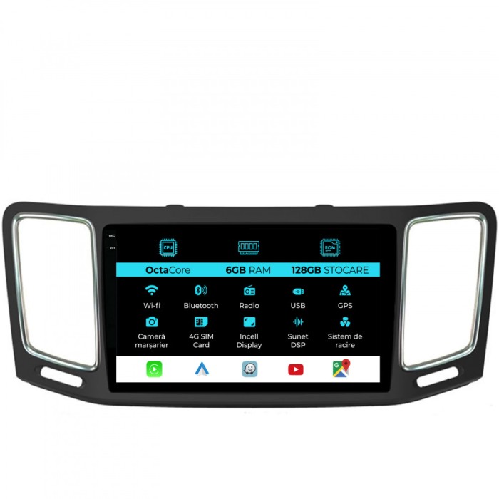 Navigatie Dedicata Volkswagen Sharan (2012-2019), 9Inch, 6Gb Ram, 128Gb Stocare, Carplay