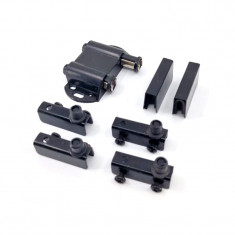 Balama magnet dubla, neagra, pentru geam de maxim 8 mm