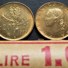 Moneda 20 LIRE - ITALIA, anul 1979 *cod 2071 = UNC