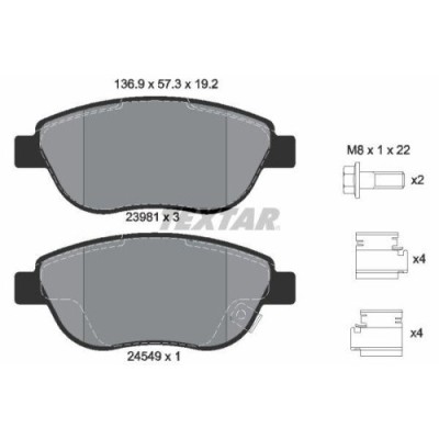 Placute frana Fiat 500l (351 352) 09.12-; Opel Corsa D (S07) 07.06-04.15, Fata, TEXTAR foto