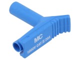 Conector Mufa Banana 4mm Unghiular ST&Auml;UBLI Nichelat Albastru Izolat 20A