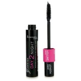 Rimmel Glam&acute; Eyes Day 2 Night mascara pentru volum și alungire 2 in 1 culoare 001 Black 9.5 ml