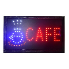 Panou luminos, 48 x 25 cm, LED, mesaj Cafe