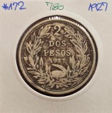 780 Chile 2 Pesos 1927, KM#172, argint, mare
