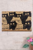 Covoras Intrare White Cats, 40x60 cm, din Fibre de Cocos, Chilai Home