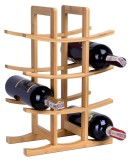 Raft Vin Bambus, 12 Sticle, 42x29x16 cm, Design Modern, GMM, Natur