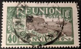 R&eacute;union &ndash; Timbre 40c &ndash; Vedere Portuară &ndash; Colonie Franceză &ndash; Obliterat