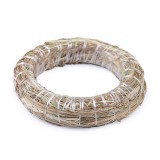 Coronita din paie decorabila Crisalida, rotunda, diametru 20 cm, Ivory